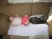 Celebrate! Unity - A Few Firsts: Belle and I sharing a blankie to take a nappy!